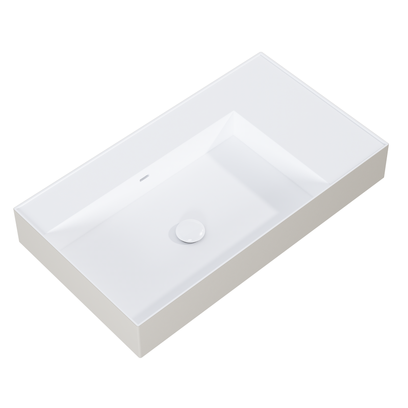 UMYWALKA LEVEL 80 LEWA ŚCIENNA, SOLID-SURFACE BICOLOR WHITE MATT / FUME MATT ELITA RE041461216190