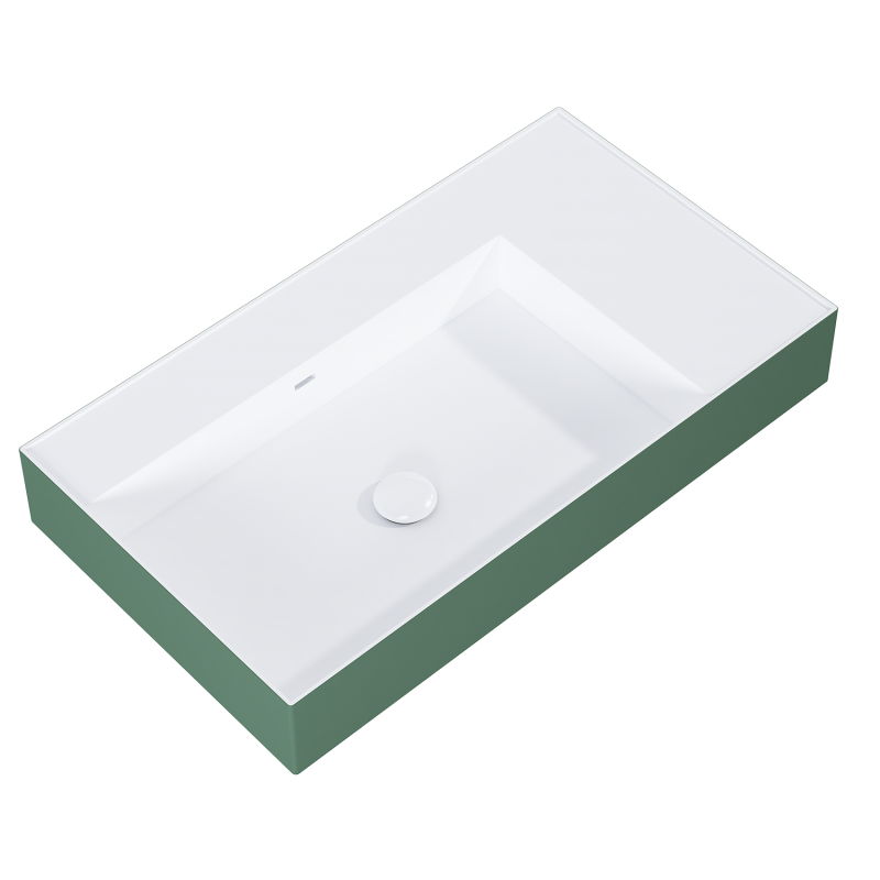UMYWALKA LEVEL 80 LEWA ŚCIENNA, SOLID-SURFACE BICOLOR WHITE MATT / FOREST GREEN MATT ELITA RE041461216200