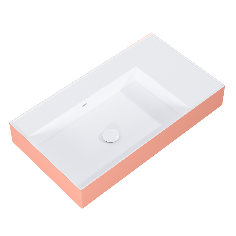 UMYWALKA LEVEL 80 LEWA ŚCIENNA, SOLID-SURFACE BICOLOR WHITE MATT / TERRA PINK MATT ELITA RE041461216020