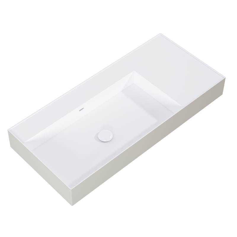 UMYWALKA LEVEL 100 LEWA ŚCIENNA, SOLID-SURFACE BICOLOR WHITE MATT / FUME MATT ELITA RE041461226190