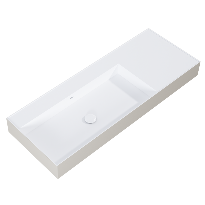 UMYWALKA LEVEL 120 LEWA ŚCIENNA, SOLID-SURFACE BICOLOR WHITE MATT / FUME MATT ELITA RE041461236190