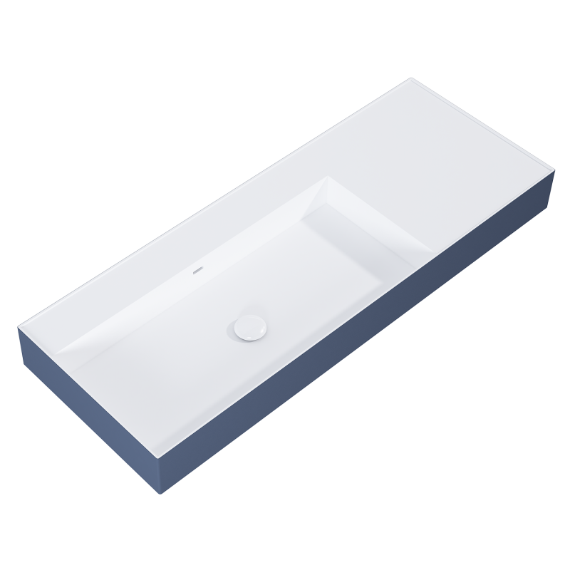 UMYWALKA LEVEL 120 LEWA ŚCIENNA, SOLID-SURFACE BICOLOR WHITE MATT / NAVY BLUE MATT ELITA RE041461236210