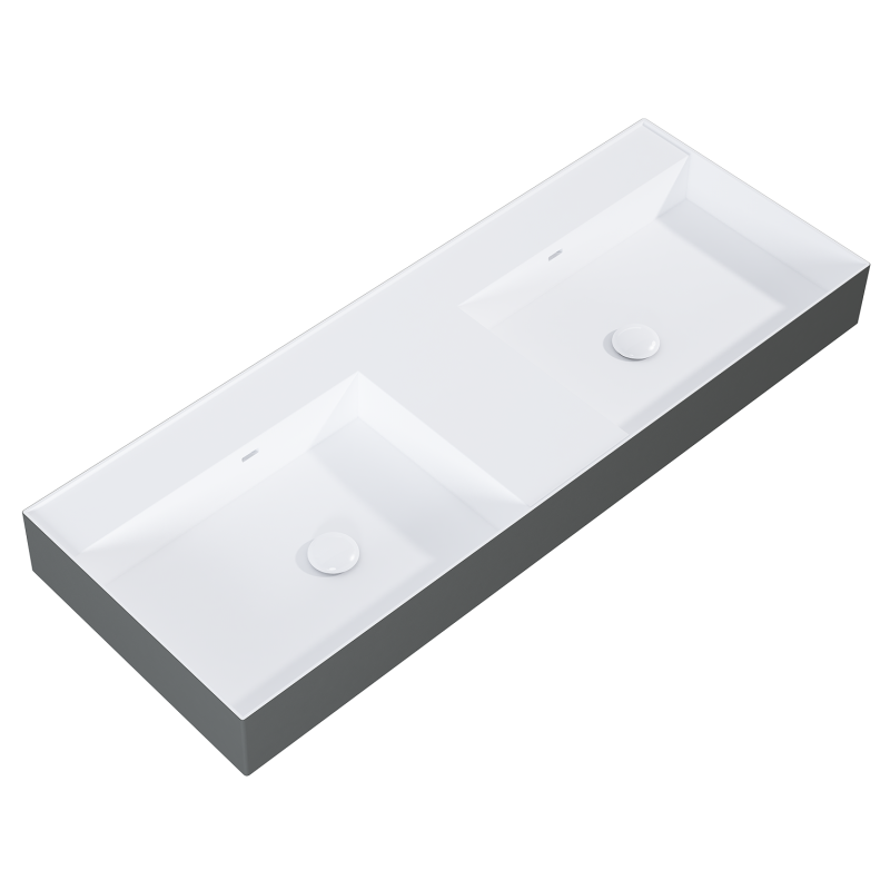 UMYWALKA LEVEL 120 DUO ŚCIENNA, SOLID-SURFACE BICOLOR WHITE MATT / ANTHRACITE MATT ELITA RE041461246180