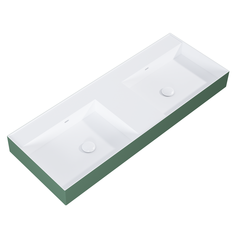 UMYWALKA LEVEL 120 DUO ŚCIENNA, SOLID-SURFACE BICOLOR WHITE MATT / FOREST GREEN MATT ELITA RE041461246200