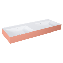 UMYWALKA LEVEL 120 DUO ŚCIENNA, SOLID-SURFACE BICOLOR WHITE MATT / TERRA PINK MATT ELITA RE041461246020