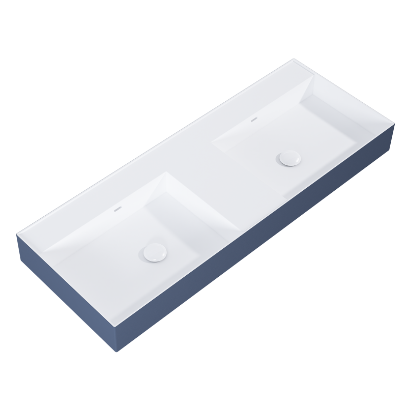 UMYWALKA LEVEL 120 DUO ŚCIENNA, SOLID-SURFACE BICOLOR WHITE MATT / NAVY BLUE MATT ELITA RE041461246210