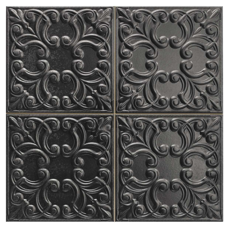 TIN TILE BLACK METALIZOWANA 44X44 GAT.1 (P.72755)