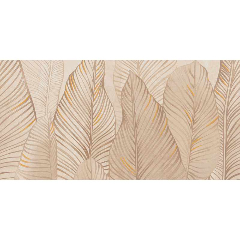Obraz gresowy ścienny Mild Clay leaves C 119,8x59,8x0,8 GAT.1 (P.74581)