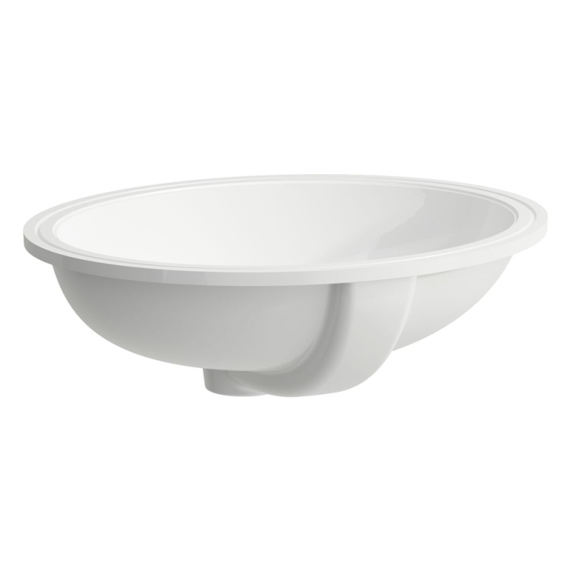 SAVOY Umywalka podblatowa owalna 440 x 35 mm, bez otworu na baterie, szkliwiona, szlifowana LAUFEN H8189430001551