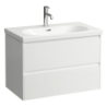 LUA Umywalka ścienna 800 x 460 mm LCC, z otworem na baterie, z otworem przelewowym LAUFEN H8100874001041