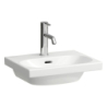 LUA Mała umywalka ścienna 450 x 340 mm, bez otworu na baterie, z otworem przelewowym LAUFEN H8150810001091
