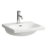 LUA Umywalka ścienna 500 x 460 mm LCC, szlifowany spód, bez otworu na baterie, z otworem przelewowym LAUFEN H8160814001091