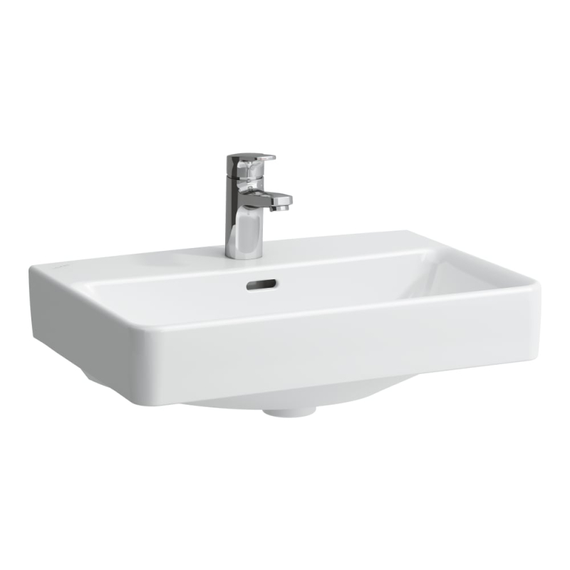 LCC Active PRO S Umywalka ścienna 550 x 380 mm, z otworem na baterie na środku, z otworem przelewowym LAUFEN H818958A001041