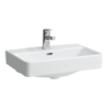 LCC Active PRO S Umywalka ścienna 550 x 380 mm, z otworem na baterie na środku, z otworem przelewowym LAUFEN H818958A001041