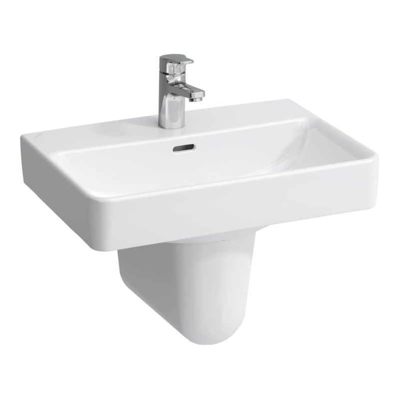 LCC Active PRO S Umywalka ścienna 600 x 380 mm, z otworem na baterie na środku, z otworem przelewowym LAUFEN H818959A001041
