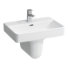 LCC Active PRO S Umywalka ścienna 600 x 380 mm, z otworem na baterie na środku, z otworem przelewowym LAUFEN H818959A001041