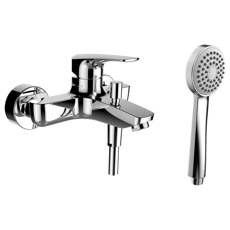 Bateria ścienna jednouchwytowa wannowo-prysznicowa z zestawem chrom LAUFEN HF500760100600