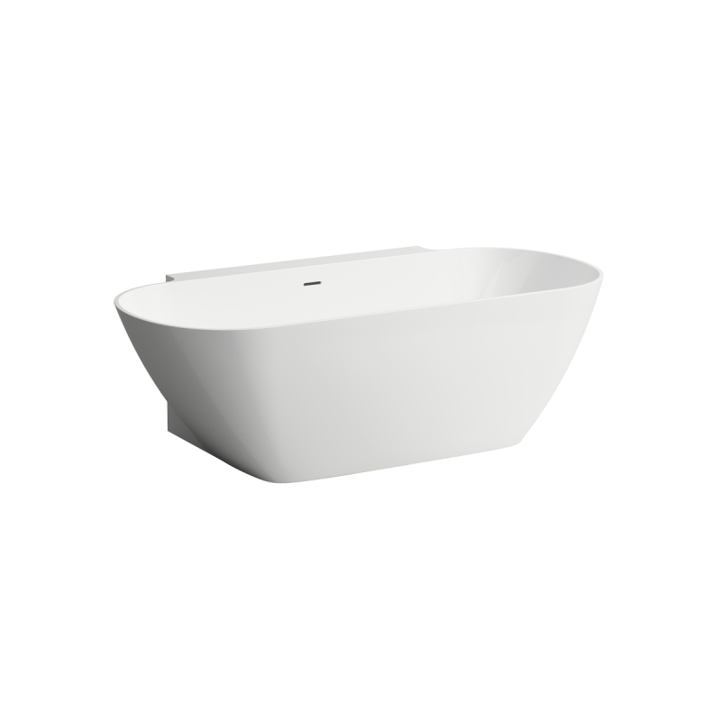 Wanna przyścienna biały połysk LUA BACK-TO-WALL 1700x850mm MARBOND przelew, klik-klak chrom LAUFEN H2200870000001