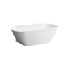 Wanna przyścienna biały połysk LUA BACK-TO-WALL 1700x850mm MARBOND przelew, klik-klak chrom LAUFEN H2200870000001