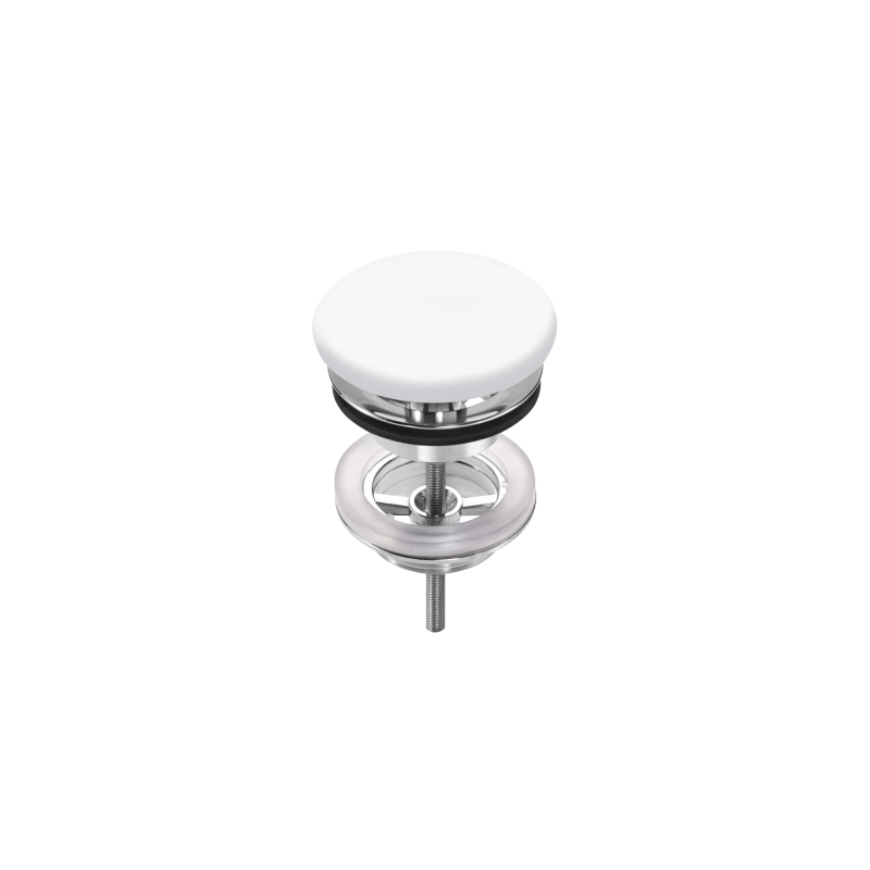 Korek uniwersalny niezamykany do umywalek bez przelewu z pokrywą ceramiczną 72 mm biały mat ROCA A506403962