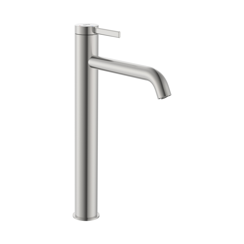 ONA Bateria umywalkowa sztorcowa wysoka z korkiem click-clack PVD Inox ROCA A5A349ESM0