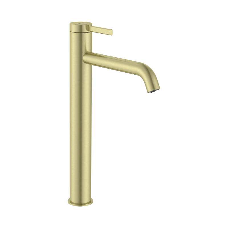 ONA Bateria umywalkowa sztorcowa wysoka z korkiem click-clack PVD Brushed Gold ROCA A5A349EVA0
