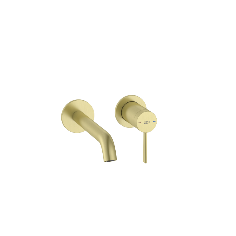 ONA Bateria umywalkowa dwuotworowa podtynkowa PVD Brushed Gold ROCA A5A359EVA0