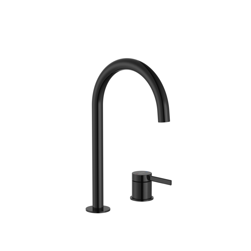 ONA Bateria umywalkowa dwuotworowa nablatowa, z korkiem click-clack PVD Titanium Black ROCA A5A389ECN0