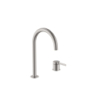 ONA Bateria umywalkowa dwuotworowa nablatowa, z korkiem click-clack PVD Inox ROCA A5A389ESM0