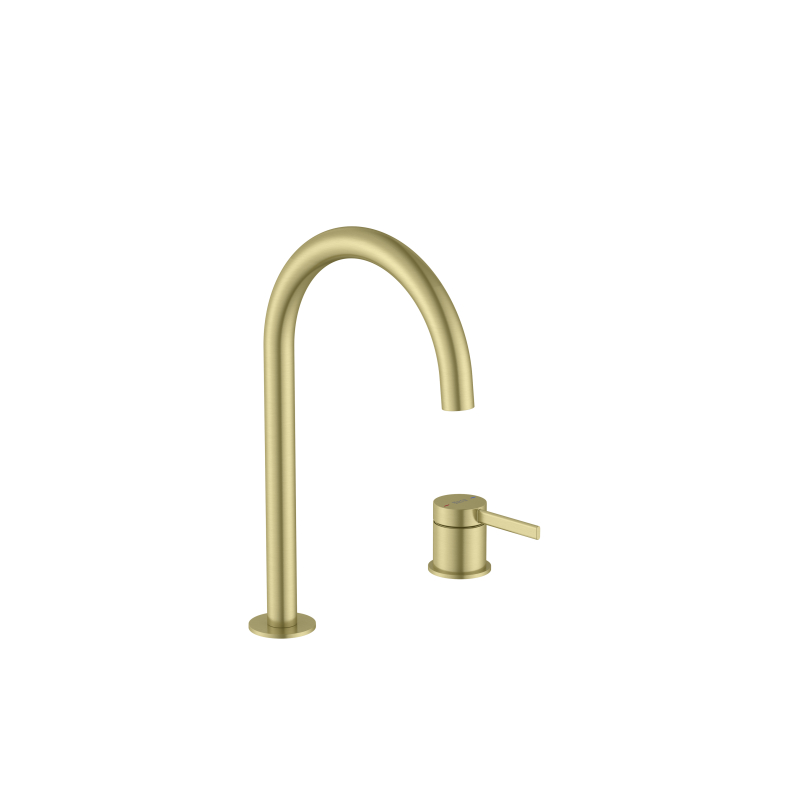 ONA Bateria umywalkowa dwuotworowa nablatowa, z korkiem click-clack PVD Brushed Gold ROCA A5A389EVA0