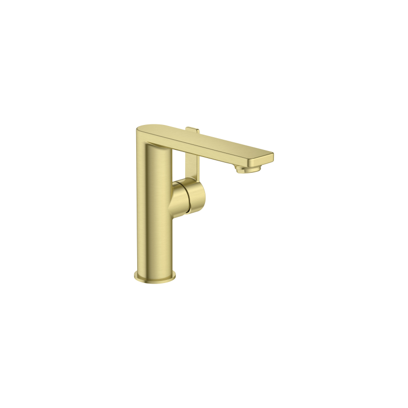 TARGA Bateria umywalkowa medium sztorcowa bez korka PVD Brushed Gold ROCA A5A405FVA0