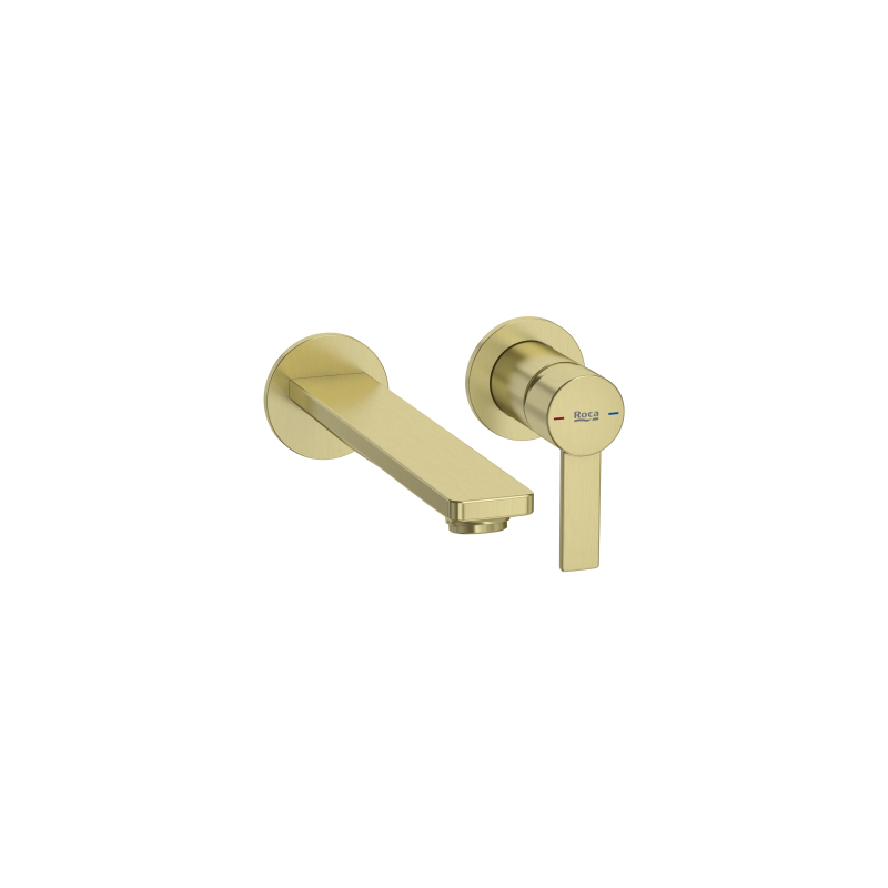 TARGA Bateria umywalkowa dwuotworowa podtynkowa PVD Brushed Gold ROCA A5A355FVA0