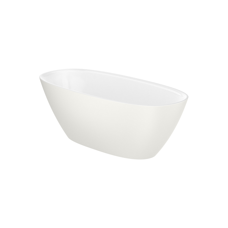 ARIANE wanna Stonex 165x75 wolnostojąca, przelew slim, klik-klak chrom, syfon, beżowy zewnątrz / biały wewnątrz ROCA A2484700B0