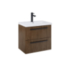 KWADRO Szafka łazienkowa 60 cm z 2 szufladami, do kompletacji z umywalką Hebe, orzech Lincoln ROCA A857969540