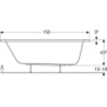 OPAL PLUS wanna prostokątna 150x70 cm KOŁO XWP1250000