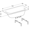 OPAL PLUS wanna prostokątna 150x70 cm KOŁO XWP1250000