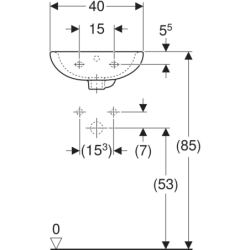 REKORD umywalka 40 cm z/o biała KOŁO K92140000