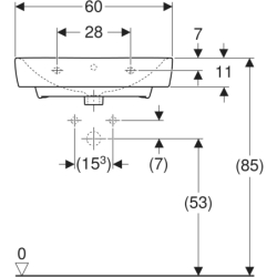 REKORD umywalka mebl. prostokątna 60 cm z/o biała KOŁO K91962000