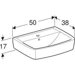 REKORD umywalka mebl. prostokątna 50 cm z/o biała KOŁO K91952000