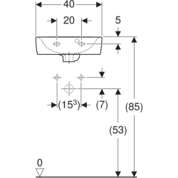 REKORD umywalka mebl. prostokątna 40 cm z/o biała KOŁO K91942000