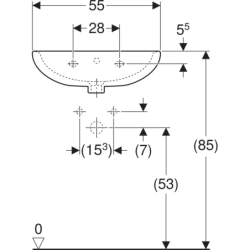 REKORD umywalka 55 cm z/o biała KOŁO K91155000
