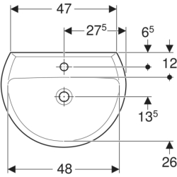 REKORD umywalka 55 cm z/o biała KOŁO K91155000