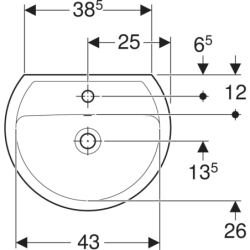 REKORD umywalka 50 cm z/o biała KOŁO K91150000