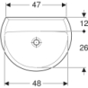 REKORD umywalka 55 cm b/o biała KOŁO K91055000