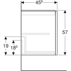 TWINS Szafka z 1 szufladą 50cm, czarny mat KOŁO 89497000