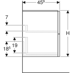 TWINS Szafka z 2 szufladami 60cm, czarny mat KOŁO 89494000