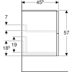 TWINS Szafka z 2 szufladami 60cm, biały połysk KOŁO 89492000