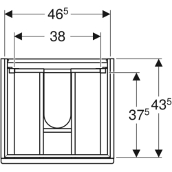 TWINS Szafka z 2 szufladami 50cm, czarny mat KOŁO 89491000