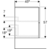TWINS Szafka z 2 szufladami 50cm, biały połysk KOŁO 89489000