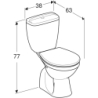 IDOL WC kompakt odp.pion, spłuczka z arm3/6l, deska 10131 KOŁO 19036000